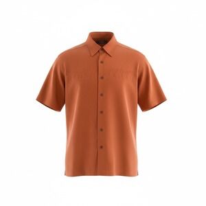 Vintage Axis Men's 100% Silk Button Down Short Sleeve Cocktail Shirt Size L